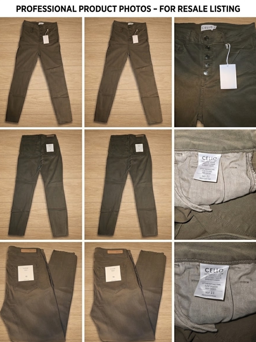 NWT Women's Cello High-Rise 5 Button Skinny Jeans in Olive Green Size 11